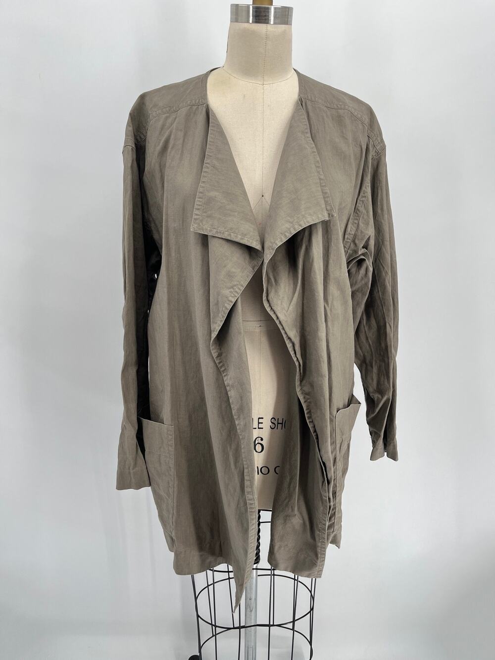 Vintage Plantation Issey Miyake Linen Chore Jacket Sz M Light Brown Oversized